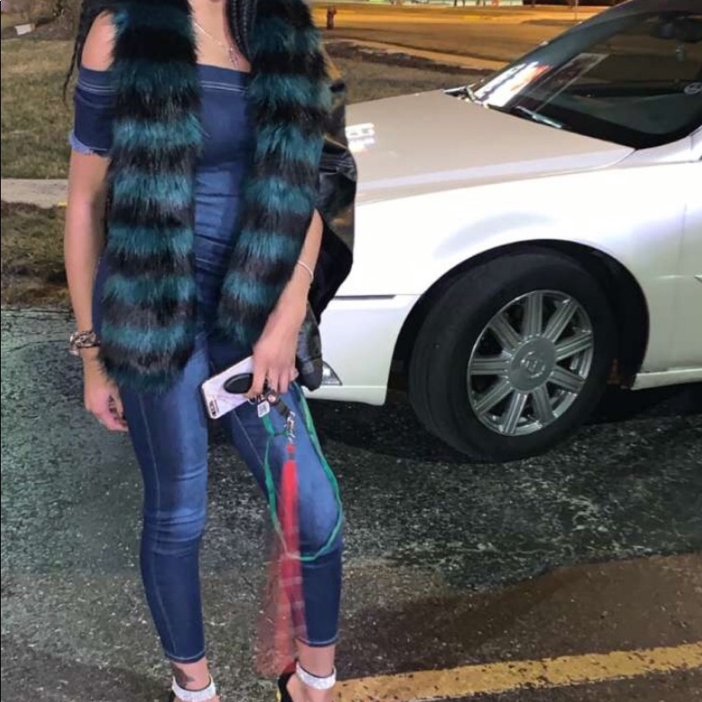 Blue jeans jumpsuit